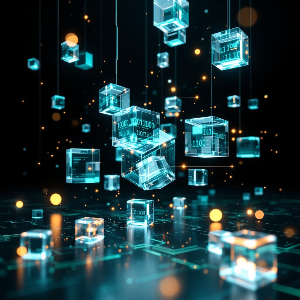 Free Glowing Digital Blocks Image - Digital, Cubic, Floating | Download ...