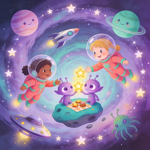Free Cosmic Picnic Adventure Image - Astronauts, Aliens, Children ...