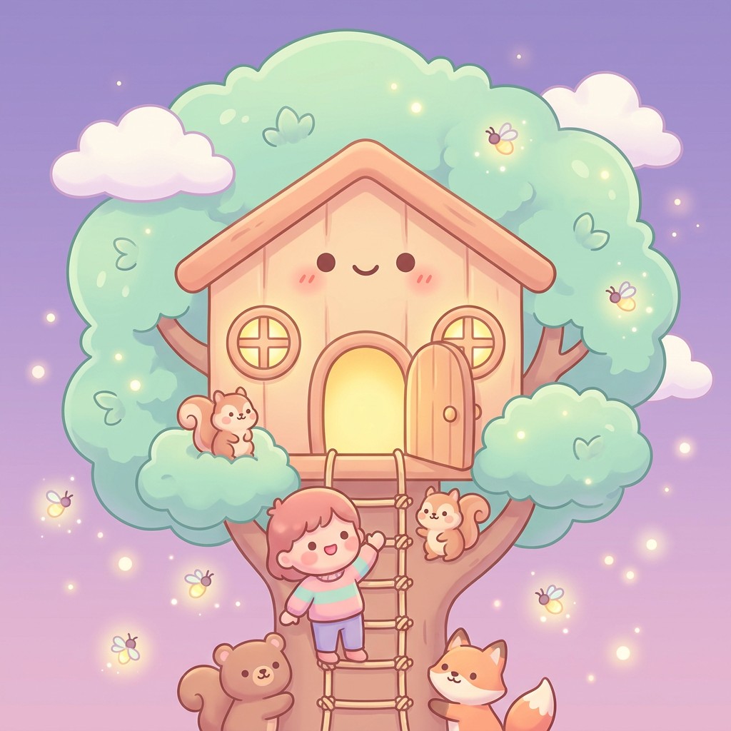Download Smiling Kawaii Treehouse Image - Kawaii, Treehouse ...