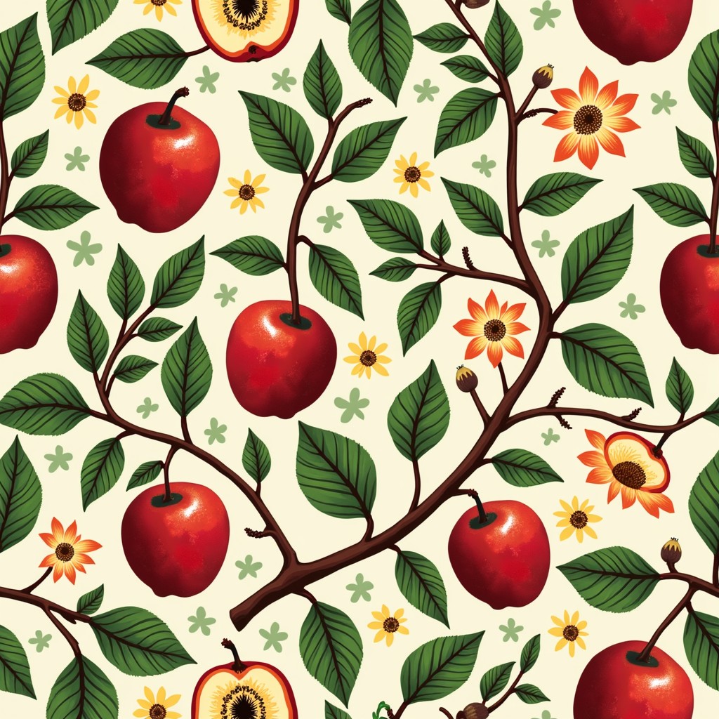 Free Botanical Apple Pattern Photo - Orchard, Apples, Botanical ...