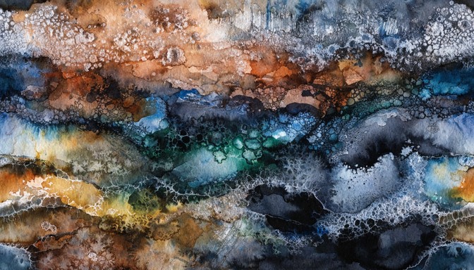 重なり合う水彩の地形の画像をダウンロード - 水彩画, 抽象的, 絵画