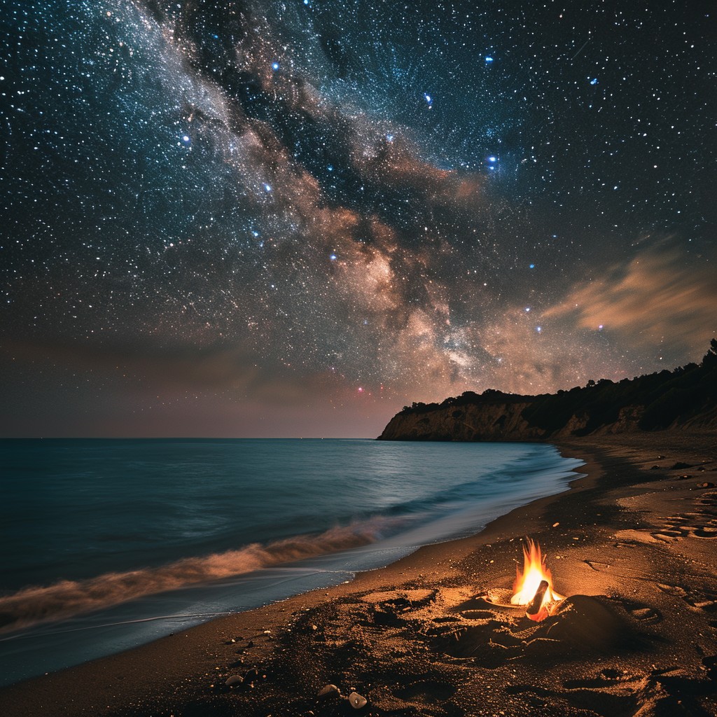 Free Starry Beach Night Image - Stars, Beach, Night | Download at StockCake