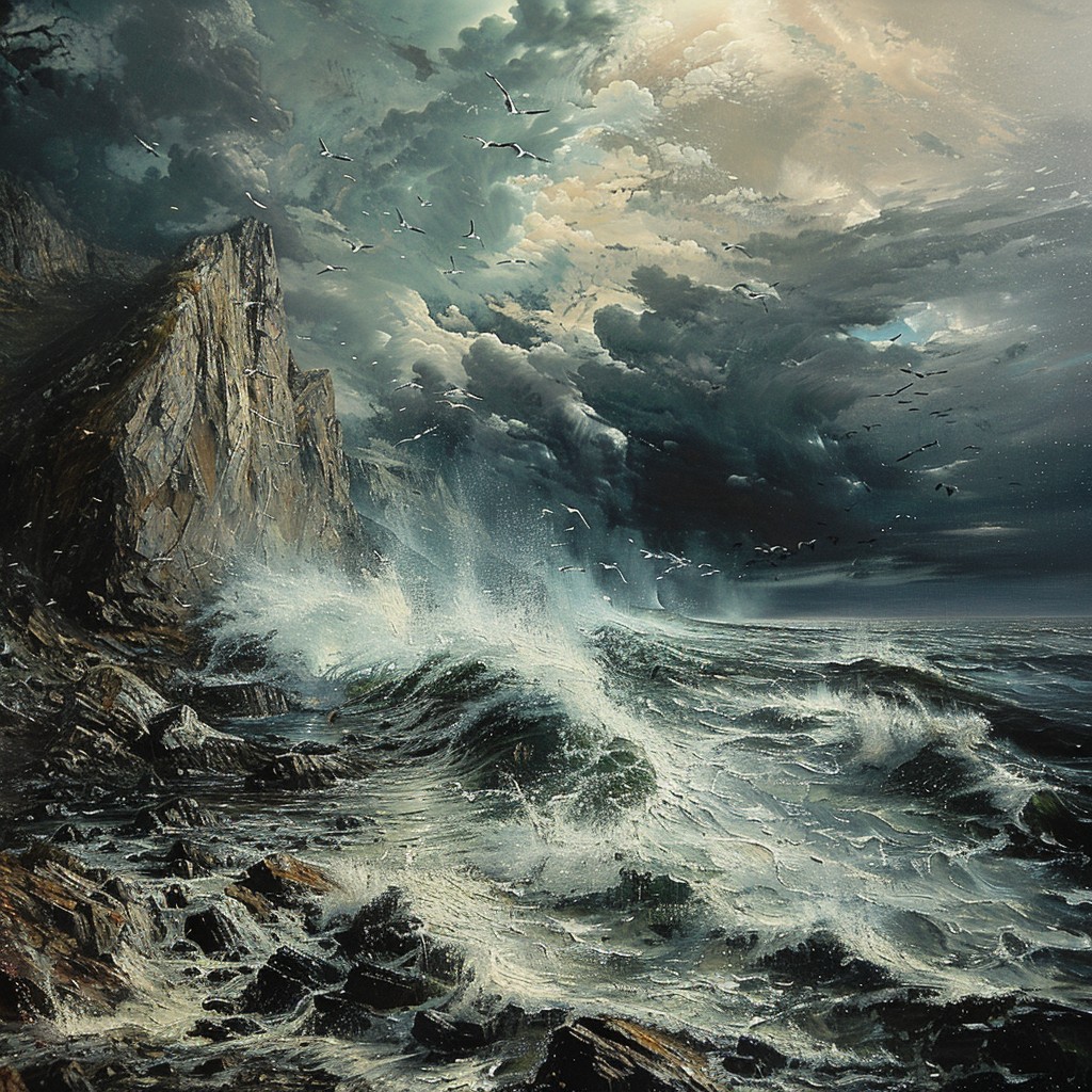 Free Tempestuous Ocean Scene Image - Storm, Sea, Cliffs | Download at ...