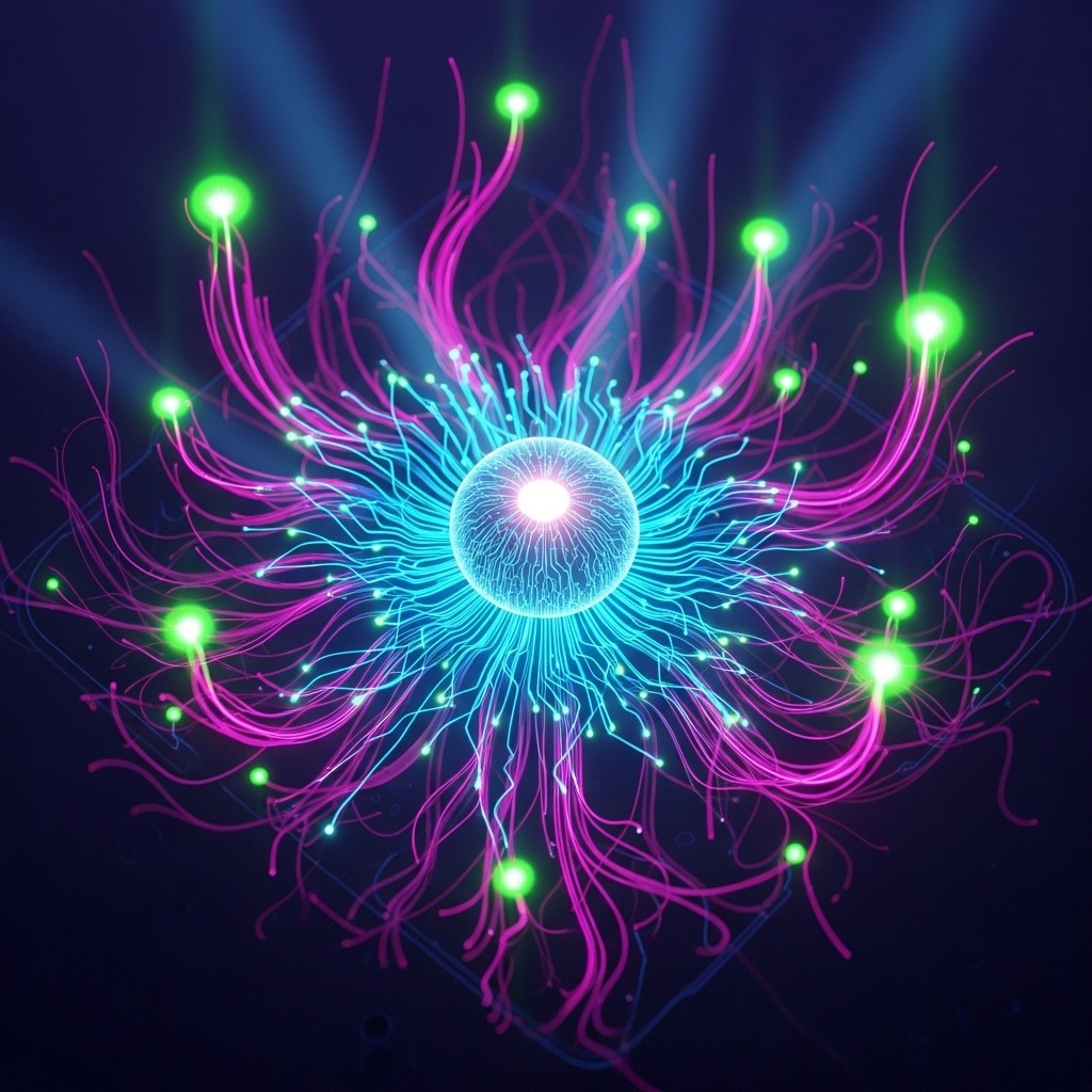 Free Bioluminescent Tech Bloom Image - Digital, Organic, Cyan ...