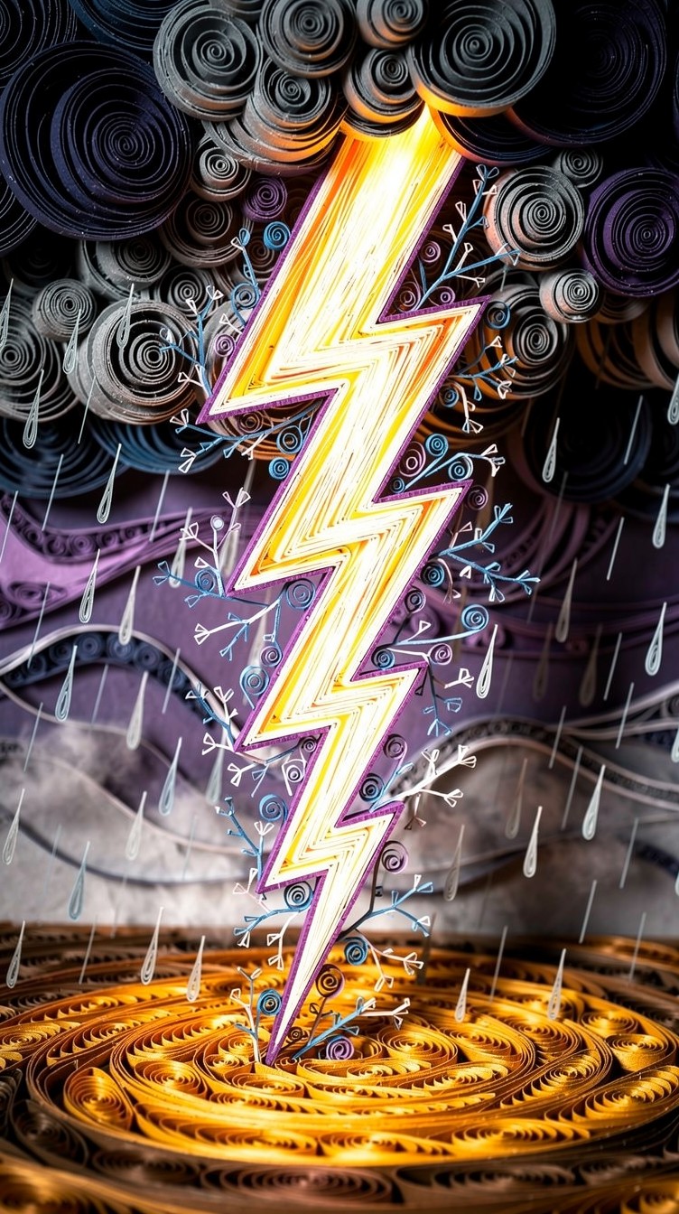 Free Paper Lightning Storm Image - Lightning, Quilling, Papercraft ...