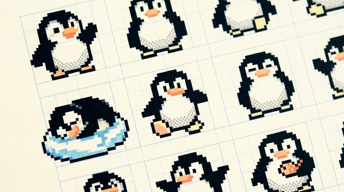 Free Pixel Penguin Sprites Image - Pixel, Penguin, Retro | Download at ...