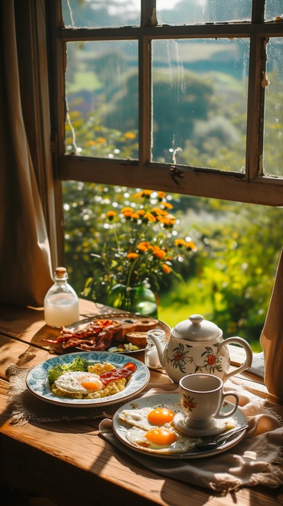 Free Sunlit Breakfast Spread Image - Breakfast, Sunlight, Morning ...