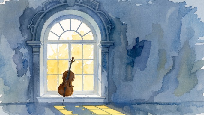 Cello Window Free Morning Cello Silhouette Image - Watercolor, Cello, Morning ...