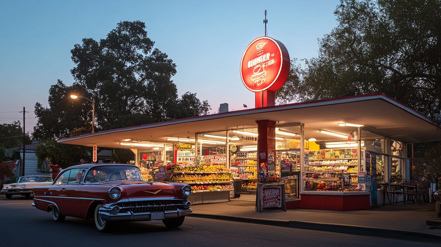 Free Vintage Storefront Evening Image - Vintage, Car, Store | Download ...