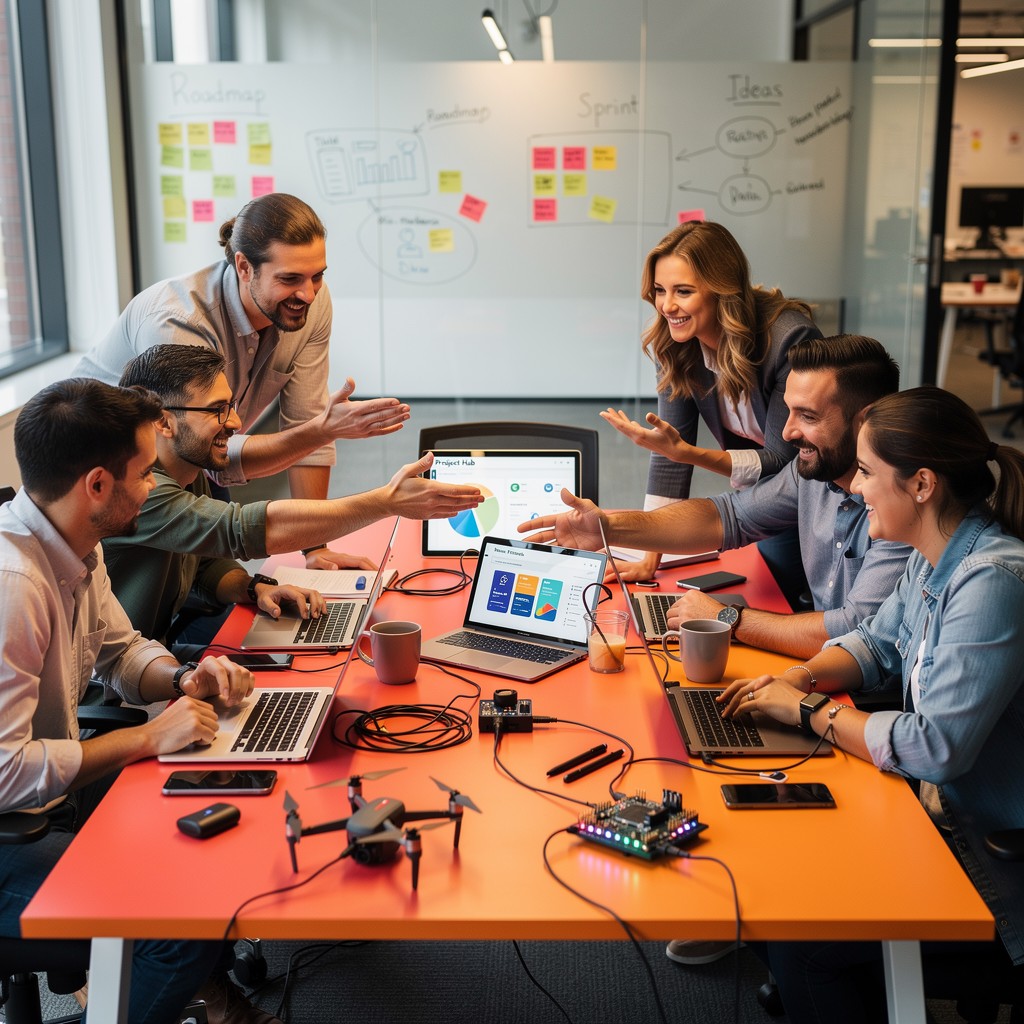 Free Team Technology Brainstorming Image - Teamwork, Collaboration ...