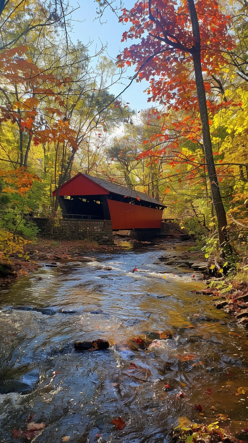 Free Autumn Covered Bridge Image - Autumn, Foliage, Bridge | Download ...