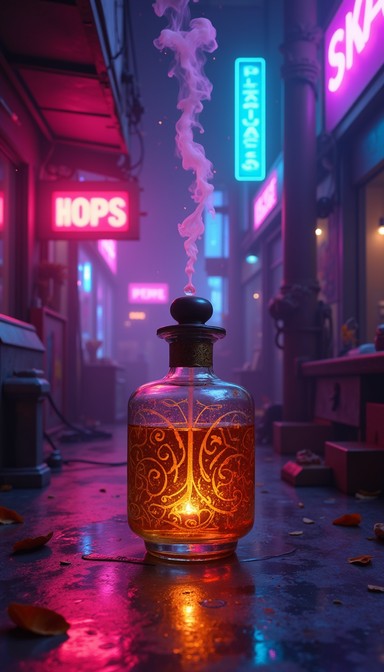 Free Luminous Amber Elixir Image - Cyberpunk, Neon, Amber | Download at ...