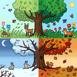 Free Pixel Seasonal Tree Image - Pixel, Tree, Seasons | Download at ...