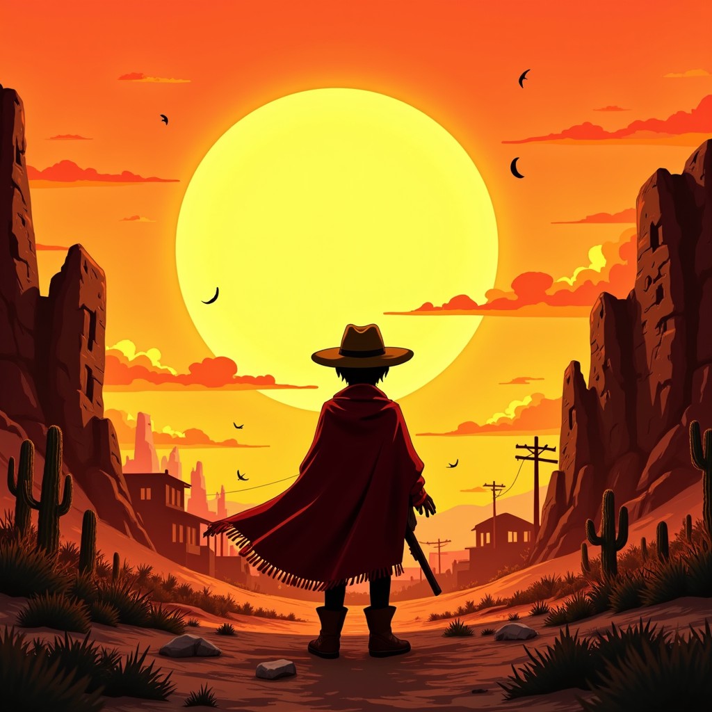 Free Golden Frontier Silhouette Image - Sunset, Cowboy, Silhouette ...