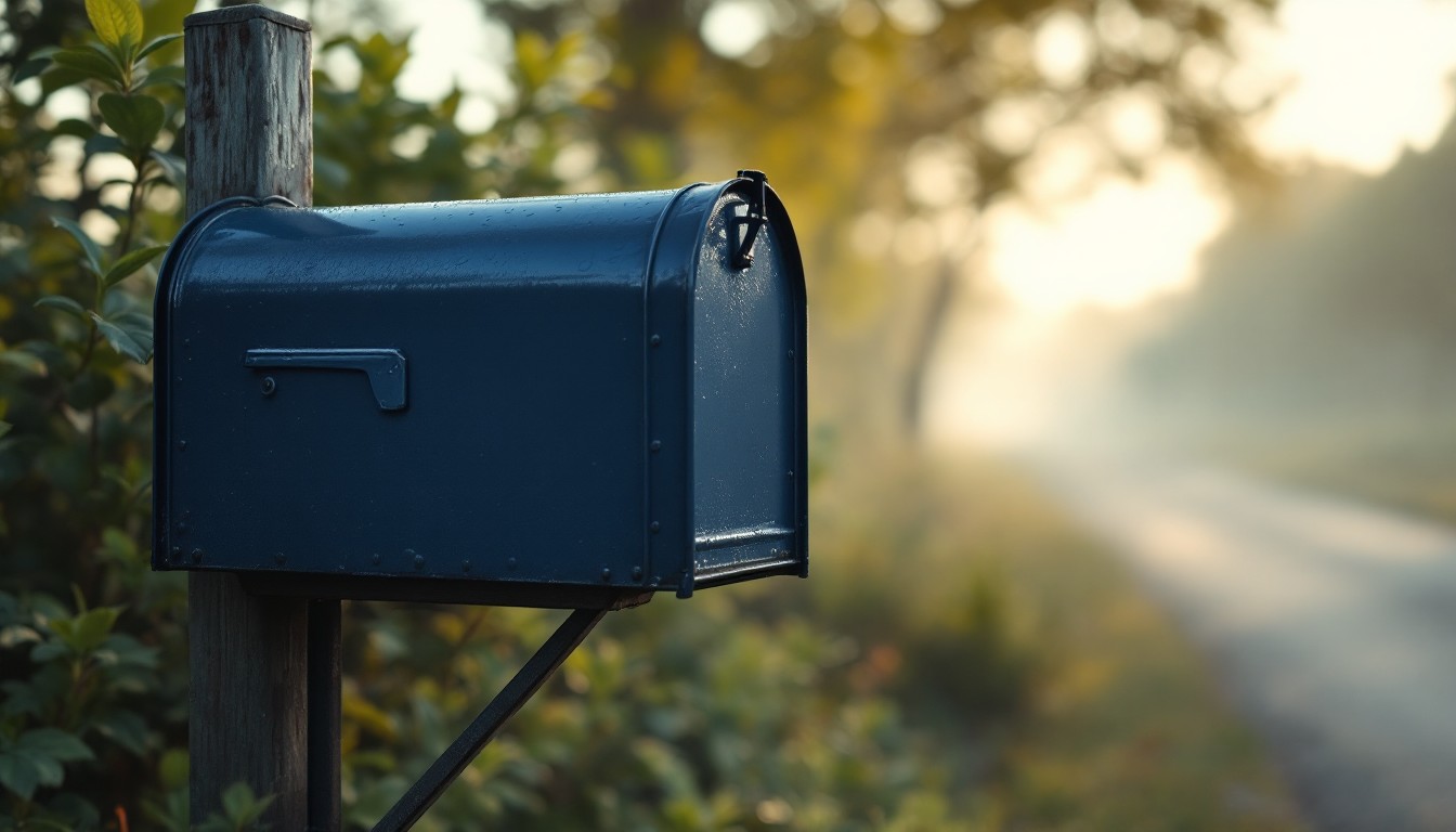 Free Solitary Blue Mailbox Image - Mailbox, Rural, Minimal | Download ...