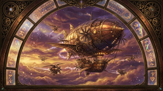 Free Steampunk Airship Ascends Image - Steampunk, Airship, Dirigible ...