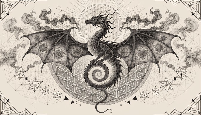 Free Geometric Dragon Tattoo Image - Dragon, Tattoo, Geometric ...