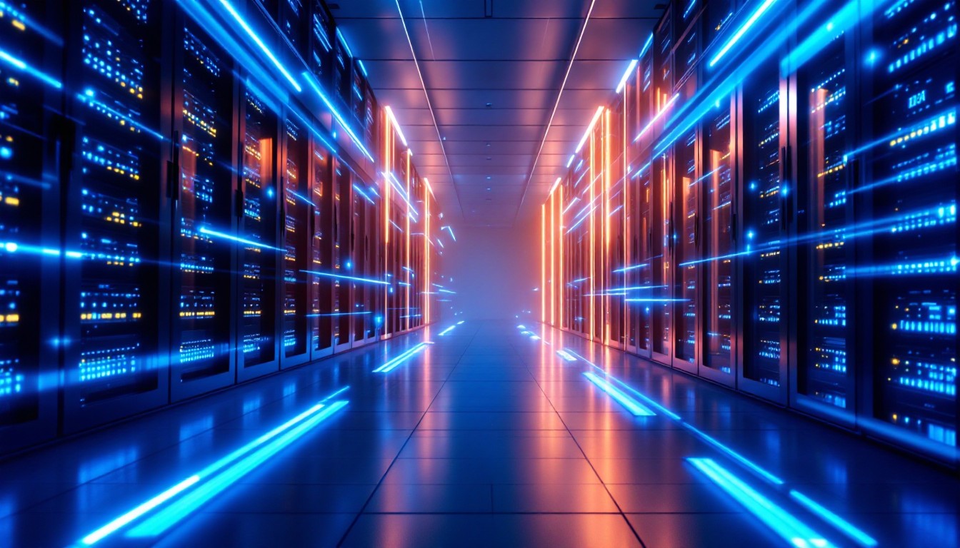 Free Glowing Server Corridor Image - Server, Datacenter, Technology ...
