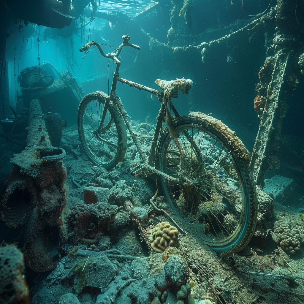 Bicycle Ride Sinking Adventure Free Submerged Bicycle Remains Image - Underwater, Bicycle, Wreckage ...