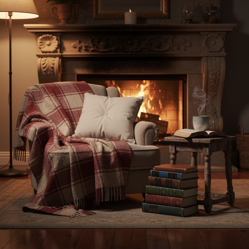 Fireside Rocking Chair Reading Free Fireside Reading Retreat Image - Fireplace, Reading, Cozy ...