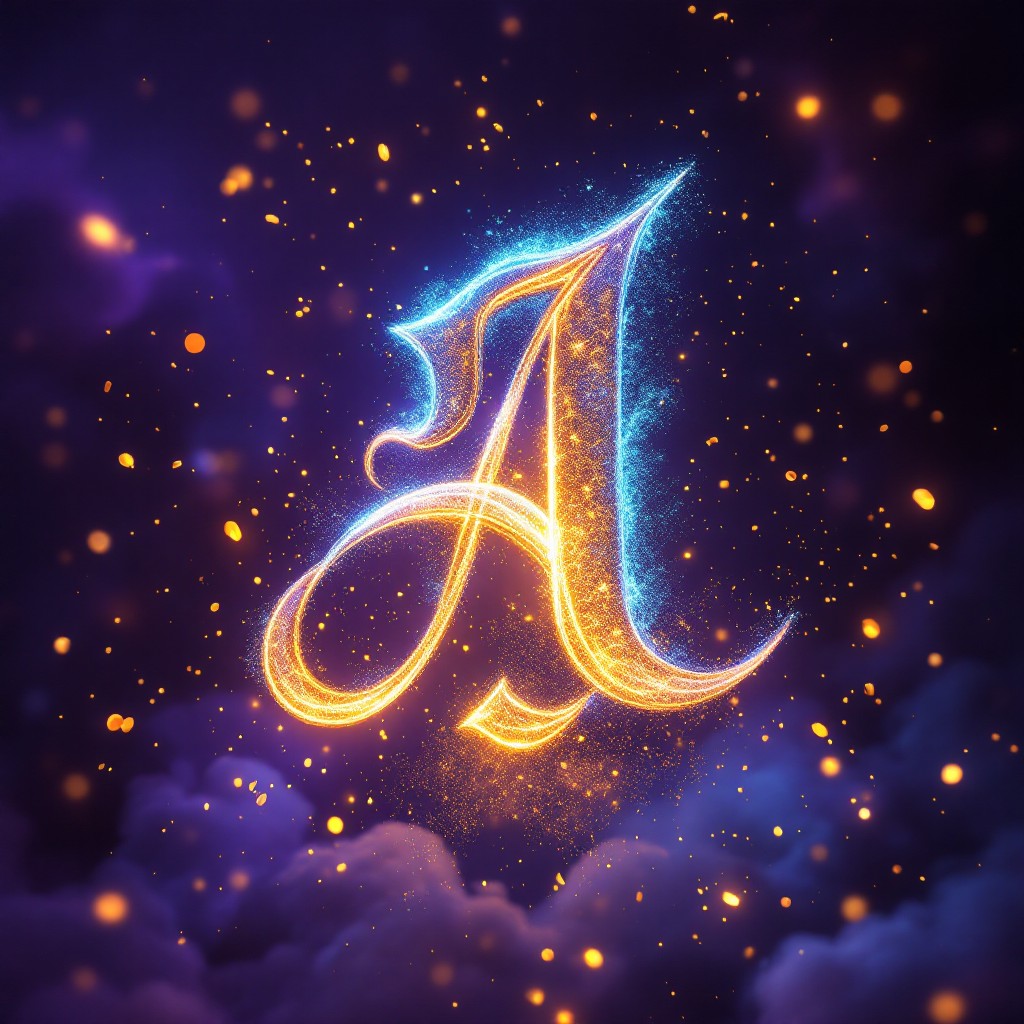 Free Glowing Mystical Letters Image - Calligraphy, Typography, Glowing ...