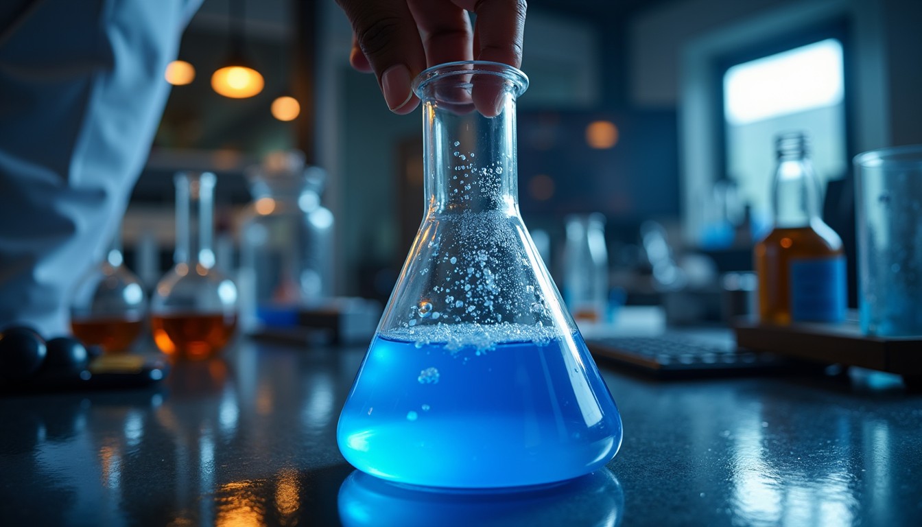 Free Brilliant Blue Chemistry Image - Flask, Laboratory, Blue ...