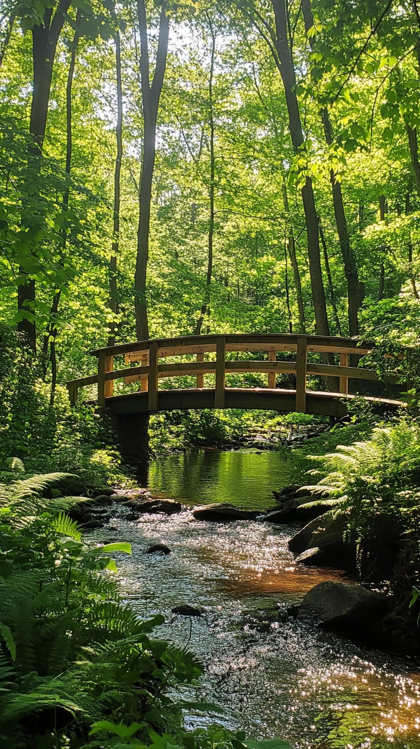 Free Serene Forest Bridge Image - Forest, Bridge, Stream | Download at ...