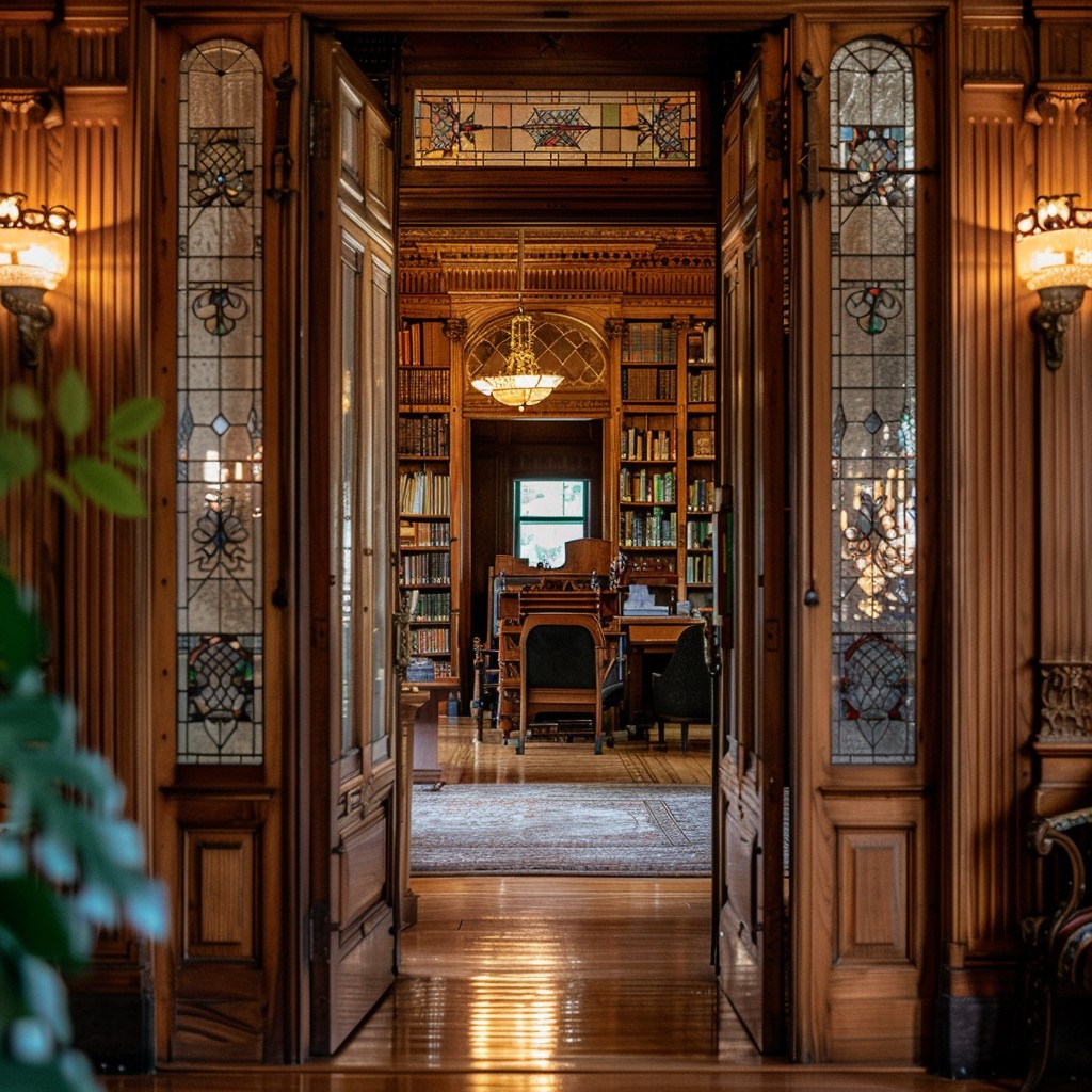 Free Elegant Library Interior Image - Library, Elegance, Stained Glass ...