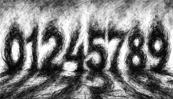 Free Numbers Emerging Dramatically Image - Charcoal, Numbers, Sketch ...