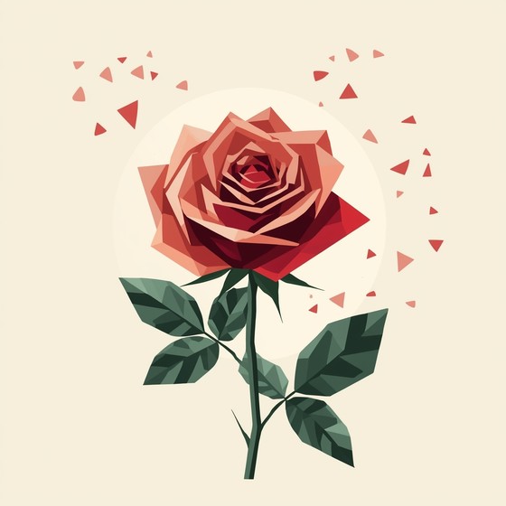 Triangular Rose Patterns Free Crystalline Rose Blooms Image - Rose, Botanical, Minimal ...