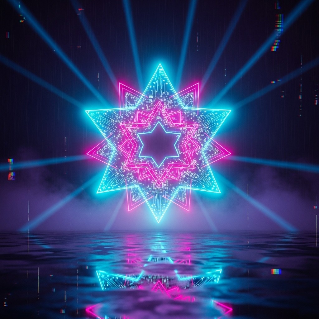 Free Neon Star Reflection Image - Neon, Cyberpunk, Star | Download at ...