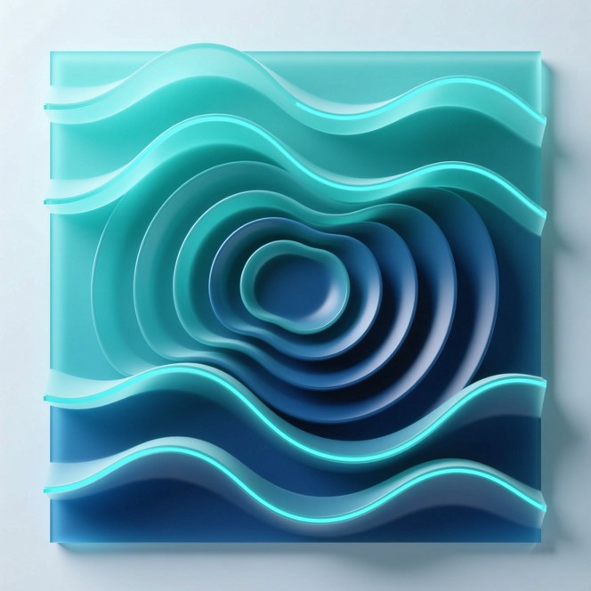 Wave Geometric Pattern Design Free Geometric Wave Cascade Image - Waves, Teal, Blue | Download at ...