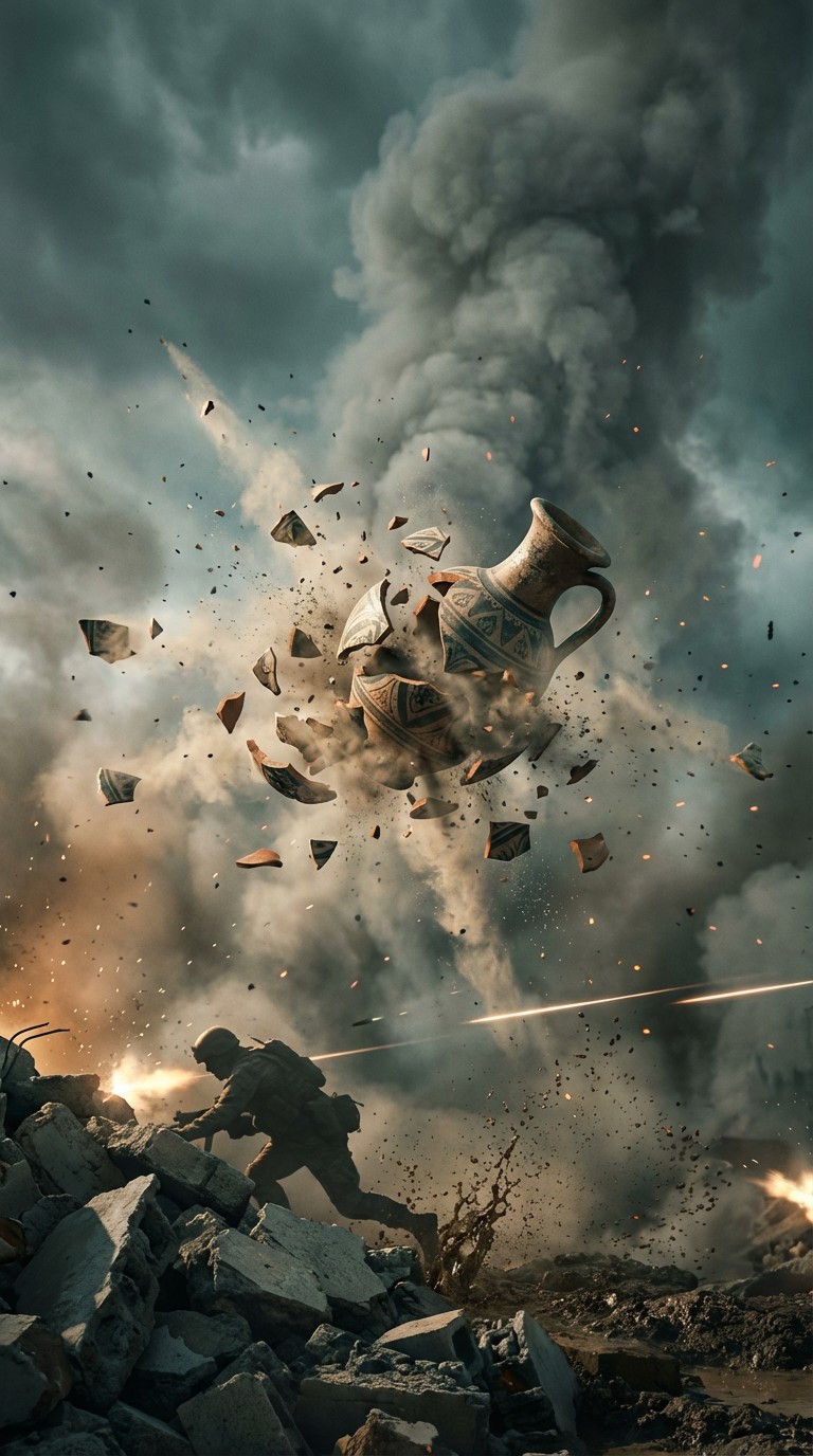 Free Ceramic Explodes Mid-Air Image - Explosion, Battlefield, Pottery ...