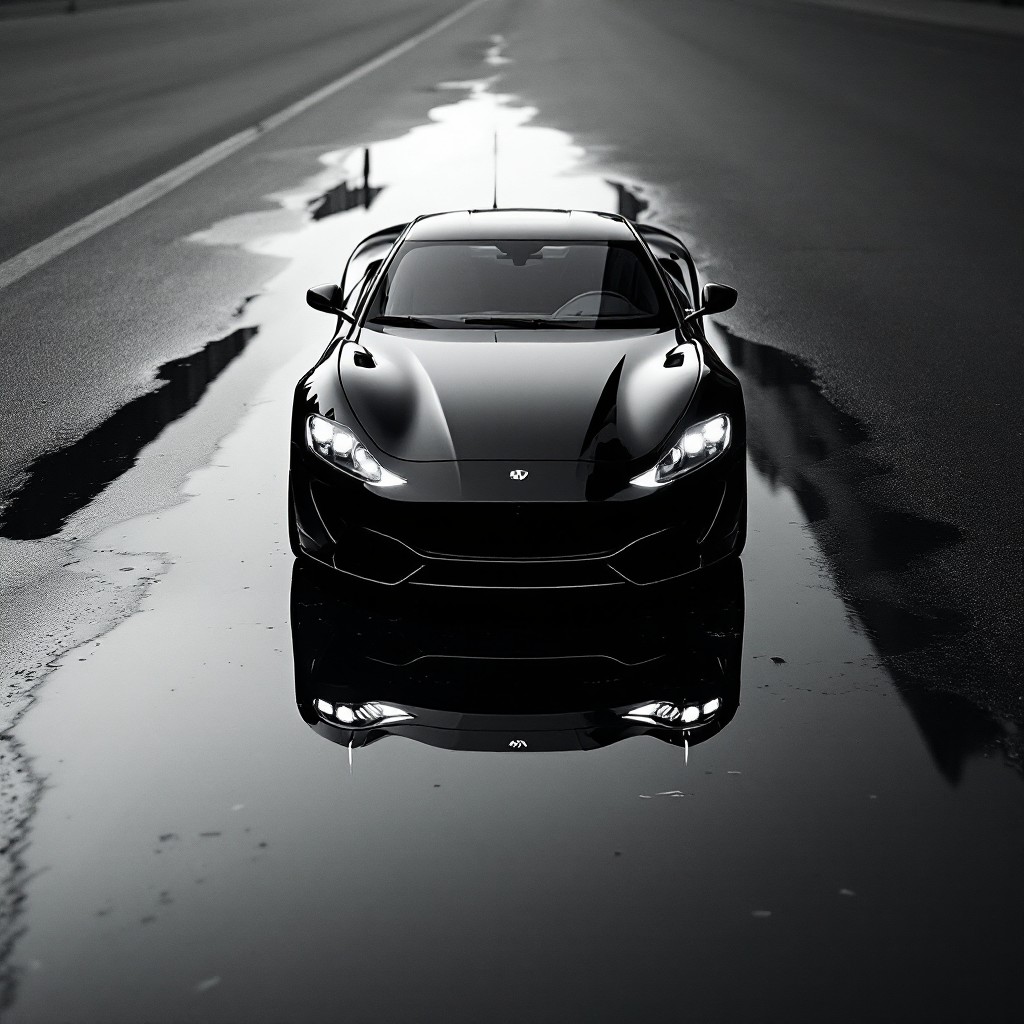 Free Reflected Automotive Elegance Image - Car, Reflection, Monochrome ...