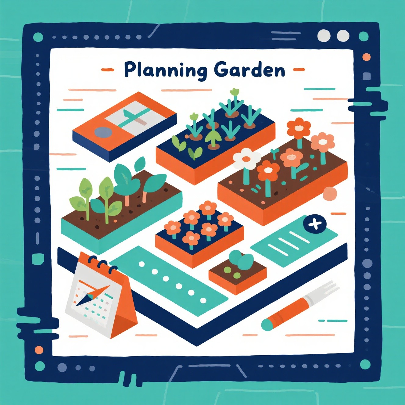 Free Isometric Garden Design Image - Isometric, Garden, Blueprint ...