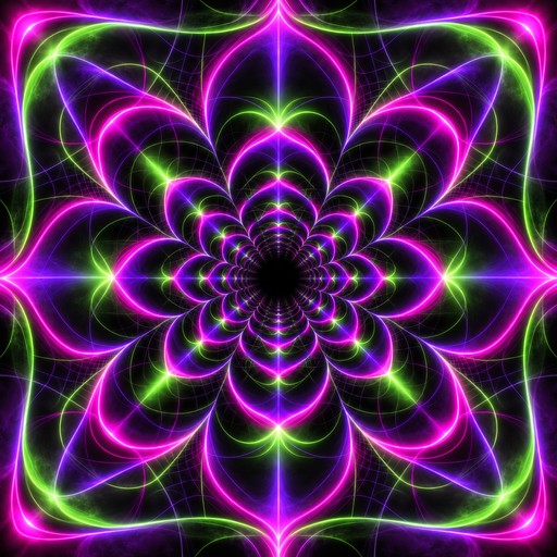 Download Neon Petal Tunnel Image - Neon, Abstract, Fractal | StockCake