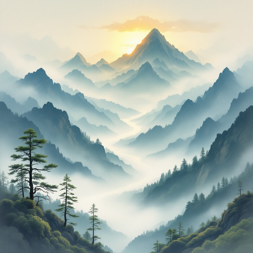 Free Misty Mountain Dawn Image - Mountains, Mist, Sunrise | Download at ...