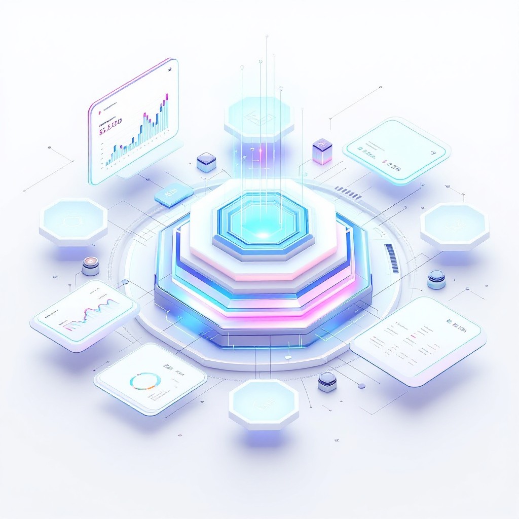 Free Futuristic Data Hub Image - Dashboard, Hexagon, Holographic ...