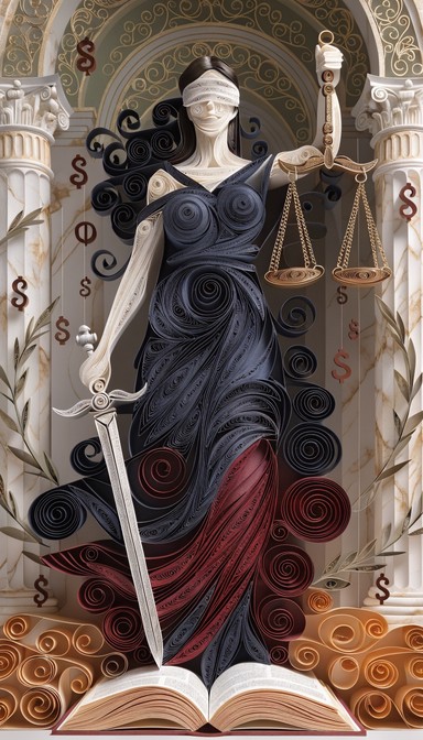 Justice Craft Free Paper Justice Sculpture Image - Quilling, Justice, Legal ...
