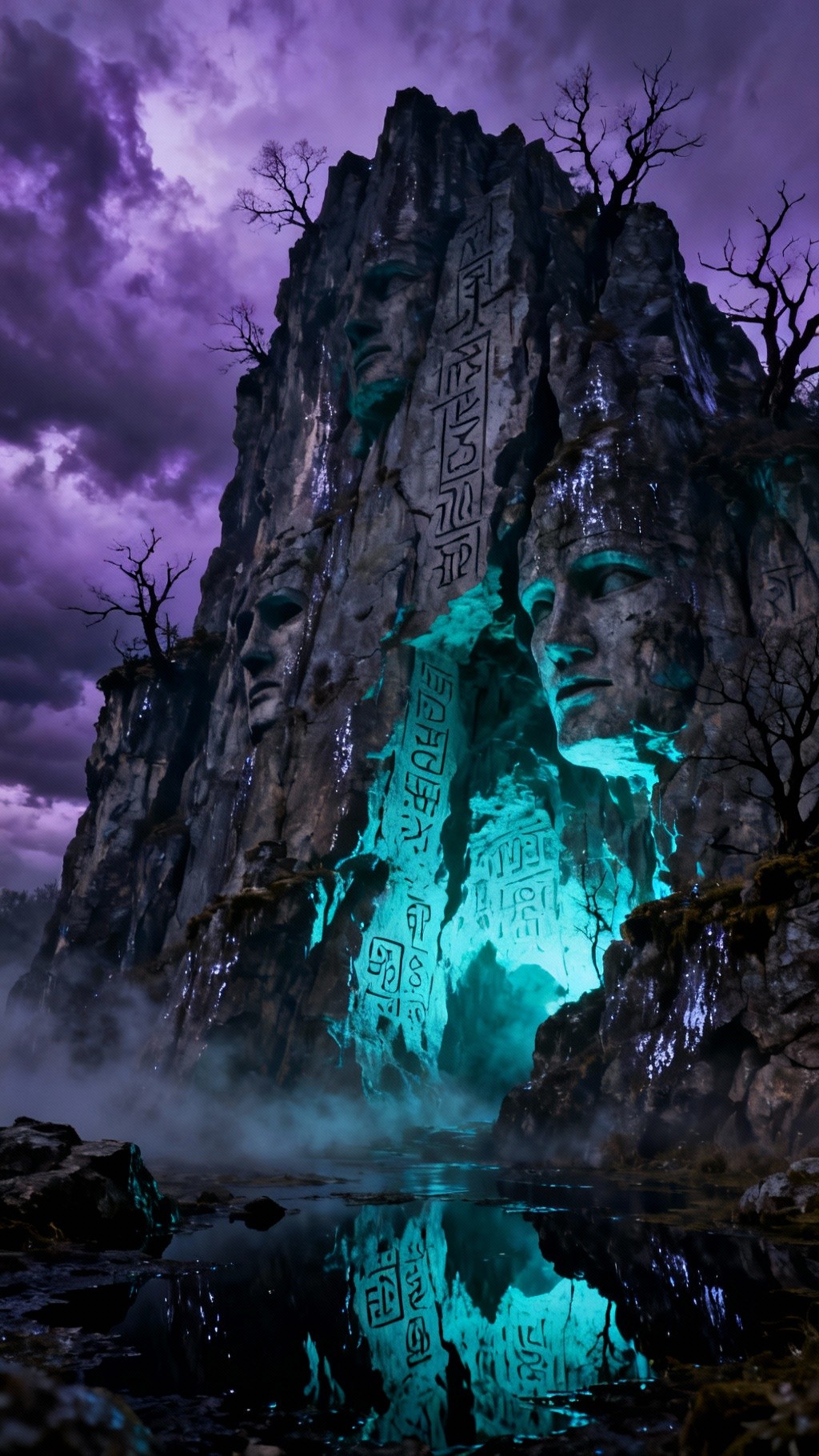 Free Ancient Glowing Portal Photo - Cliff, Teal, Runes | Download at ...