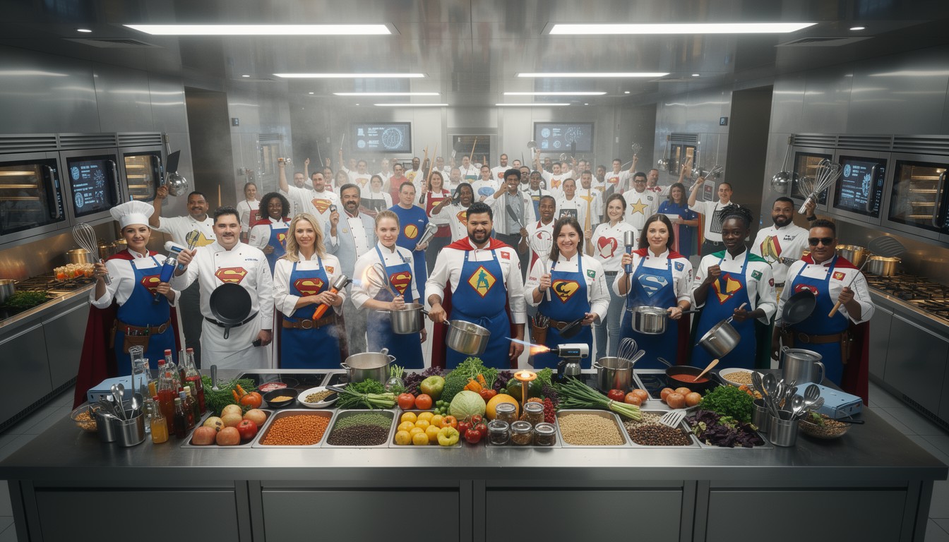 Free Culinary Heroes Unite Image - Chefs, Superhero, Kitchen | Download ...