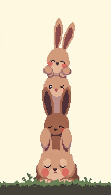 Background Pixel Raabits Free Bunny Tower Stack Image - Bunnies, Rabbits, Pixel | Download at ...