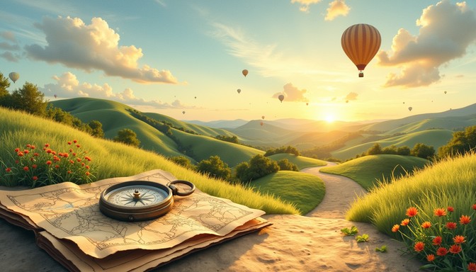 Compass Path Image Free Compass Guides Journey Image - Adventure, Compass, Balloon ...