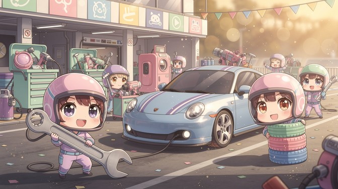 Free Cute Racing Crew Image - Chibi, Kawaii, Anime | Download at StockCake