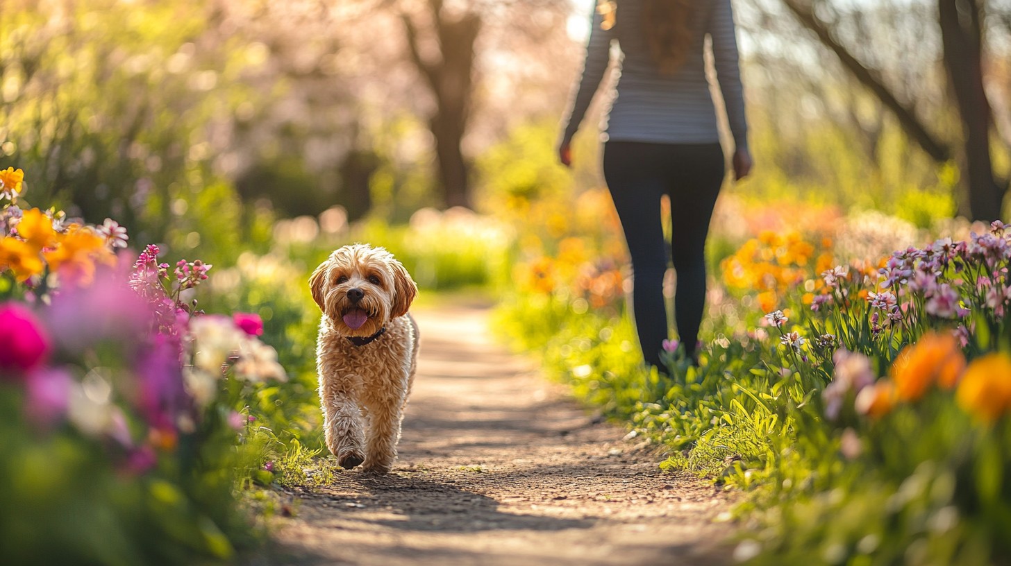 Free Springtime dog walk Image - Spring, Dog, Walk | Download at StockCake