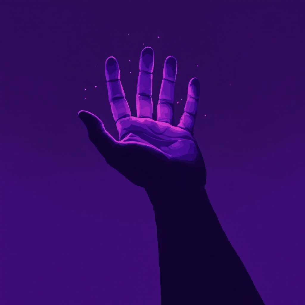 Translucent Purple Hand Free Purple Digital Hand Image - Pixel, Purple, Hand | Download at ...