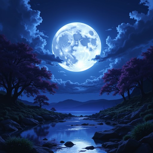 Moonlight Background Drawing Free Mystical Moonlit Night Image | Download at StockCake