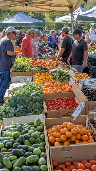 Free Bustling Farmers Market Photo - Market, Vegetables, Fruits
