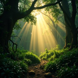 Free Enchanted Forest Path Image - Jungle, Sunbeams, Path | Download at ...