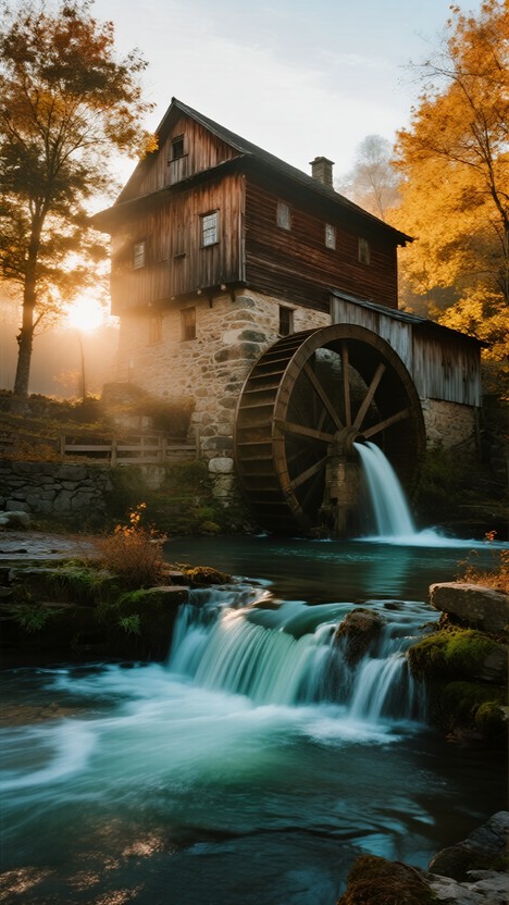 Free Rustic Waterwheel Cascades Image - Watermill, Rustic, Historic ...